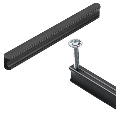 SZLXJMFL Long Black Wardrobe Pull Handles, 2 Modern Solid Aluminum Cabinet Handles, 210 mm/8.2 in