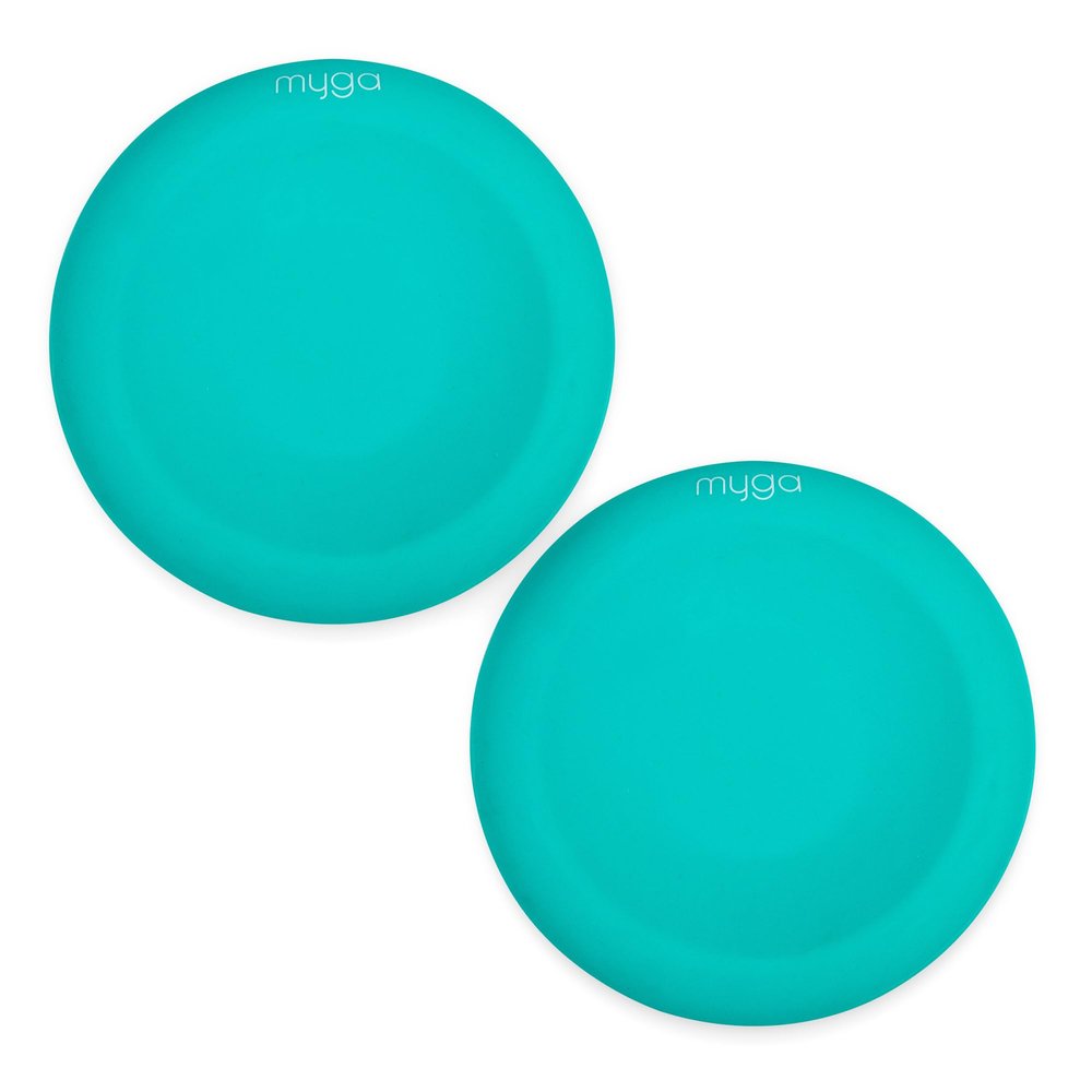 Myga Yoga Silicone Jelly Support Pad Pair for Hands, Wrists, Elbows, Knees & Ankles | Round, Non-Slip Yoga Pads | 15 cm | Turquoise