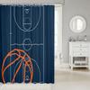 feelingyou Basketball Court Print Shower Curtain, Blue, with Hooks view 2