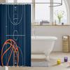 feelingyou Basketball Court Print Shower Curtain, Blue, with Hooks view 3