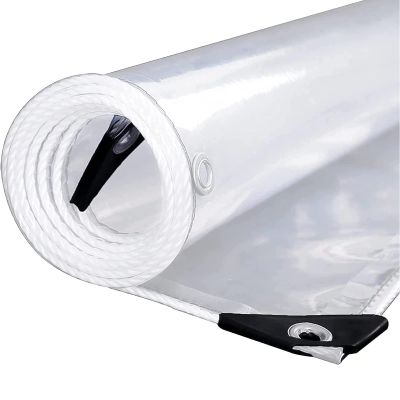 Gorssen Transparent PVC Tarp with Grommets, 420 g/m², 0.8 x 5.4 m