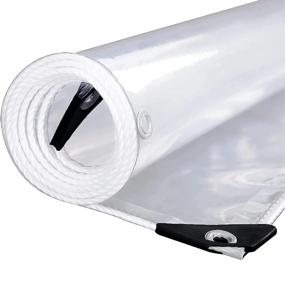 Gorssen Transparent PVC Tarp with Grommets, 420 g/m², 0.8 x 5.4 m
