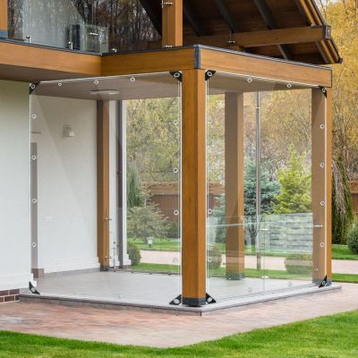 Transparent Waterproof PVC Tarp with Grommets and Rope