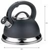 Luckyberg Stainless Steel Whistling Kettle for Induction, 3 L, Black view 2