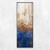 YS-Art Abstract Acrylic Painting on Canvas Marine II Blue and Gold, Vertical view 2