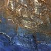 YS-Art Abstract Acrylic Painting on Canvas Marine II Blue and Gold, Vertical view 4