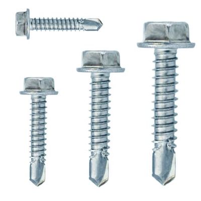 Self-Drilling Screws, Zinc-Plated Steel, DIN 7504 K, Hex Head (250, 6.3 x 50 mm)