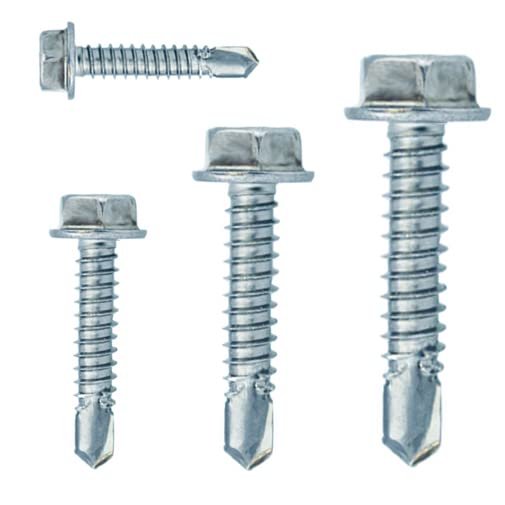 Self-Drilling Screws, Zinc-Plated Steel, DIN 7504 K, Hex Head (250, 6.3 x 50 mm)