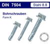Self-Drilling Screws, Zinc-Plated Steel, DIN 7504 K, Hex Head (250, 6.3 x 50 mm) view 2