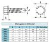 Self-Drilling Screws, Zinc-Plated Steel, DIN 7504 K, Hex Head (250, 6.3 x 50 mm) view 3