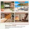 Morbuy Deck Chair Cushion for Garden Loungers, 170 x 48 x 8 cm, Light Coffee view 4