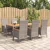 Yolola 6-Person Gray PE Rattan Garden Dining Set with 6 Adjustable Chairs view 1