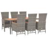 Yolola 6-Person Gray PE Rattan Garden Dining Set with 6 Adjustable Chairs view 2