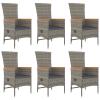 Yolola 6-Person Gray PE Rattan Garden Dining Set with 6 Adjustable Chairs view 3