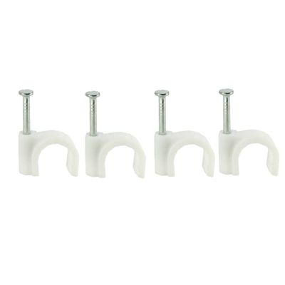 DOITOOL Round PE Cable Clips, 200 Pieces, White Plastic