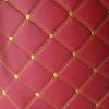 BNALU Quilted Faux Leather Upholstery Fabric with Foam Backing, Diamond Pattern, 1.4 x 8 m, Color 5 Red view 1