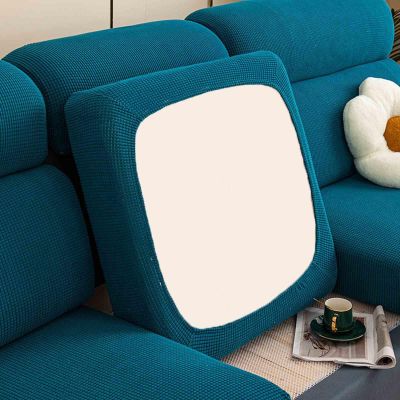 YWQJL Stretch Sofa Seat Cushion Cover, Blue, 4-Seater (155–175 cm)