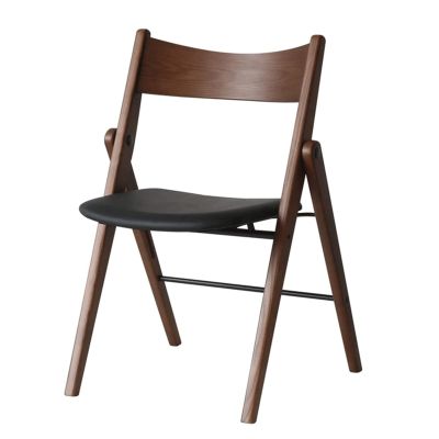 OLOTU Portable Folding Dining Chair, Retro Upholstered Solid Wood Side Chair