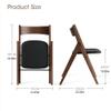 OLOTU Portable Folding Dining Chair, Retro Upholstered Solid Wood Side Chair view 2
