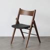 OLOTU Portable Folding Dining Chair, Retro Upholstered Solid Wood Side Chair view 3