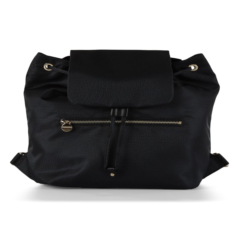 Borbonese Medium Backpack, Black, Y66 Dark Black, 28 x 31 x 18