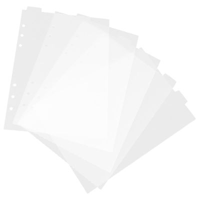 A5 PVC Notebook Dividers with 6 Holes and Removable Tabs