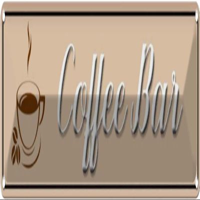 vianmo Metal Sign, 10 x 46 cm, Coffee Bar