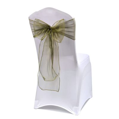 MOCOBA 25-Piece 275 cm Organza Chair Sash Ribbon Bows, Olive Green