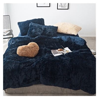 Plush Fleece Duvet Cover Set, King Size, 6 Pieces