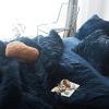 Plush Fleece Duvet Cover Set, King Size, 6 Pieces view 2