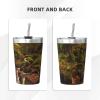 MORYEN Stone Waterfall Forest Coffee Mug, Insulated Stainless Steel Travel Cup with Lid and Straw, Reusable, 340 mL view 3