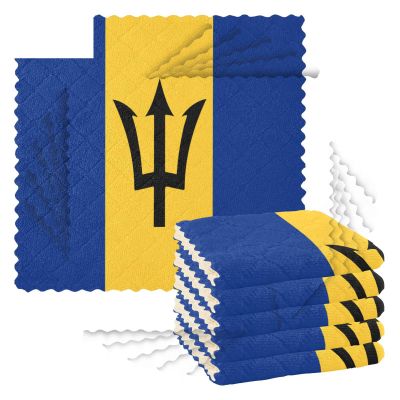 Kitchen Dish Towels, 6-Pack, Barbados Flag, 11 x 11 in