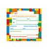 Junaversum 10 Building-Block-Themed Invitations for a Boy’s 5th Birthday, with Envelopes, Bags, Stickers, Bookmarks and Notepads view 4