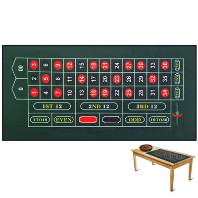 Luckin Sports Professional Casino Roulette and Craps Table Felt Layout for up to 10 Players, 100% Fabric, Waterproof and Stain-Resistant, Washable and Ironable, Green (Roulette)