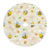 Golden Honeycomb Floral Christmas Tree Skirt, Round Decorative Mat view 1