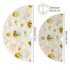 Golden Honeycomb Floral Christmas Tree Skirt, Round Decorative Mat view 3