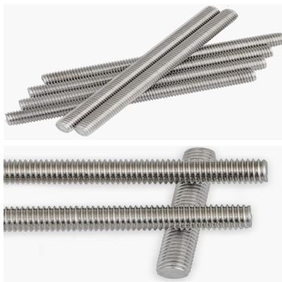 304 Stainless Steel Fully Threaded Rod, Headless Screw, DIN 975, M3–M6 × L, 10 pcs (Color: 120 mm, Silver)