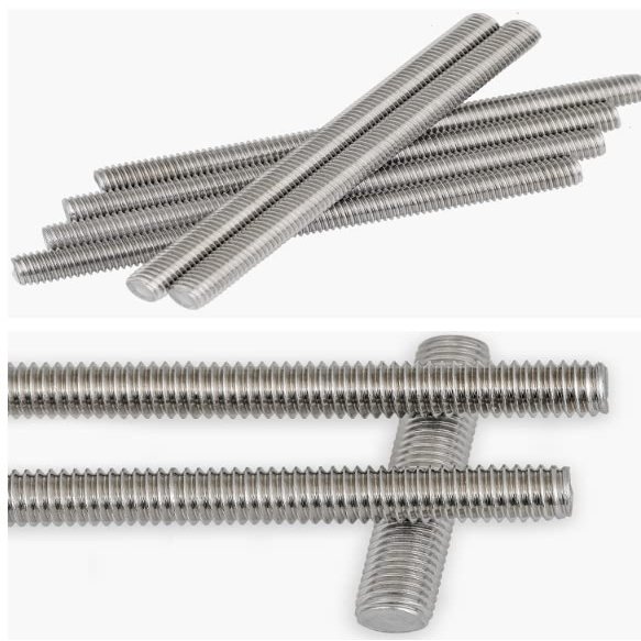 304 Stainless Steel Fully Threaded Rod, Headless Screw, DIN 975, M3–M6 × L, 10 pcs (Color: 120 mm, Silver)