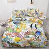 GEDAEUBA Summer Bedding Set 140 x 200 cm, Underwater Sea Animals, Reversible, 2-Piece Set view 1
