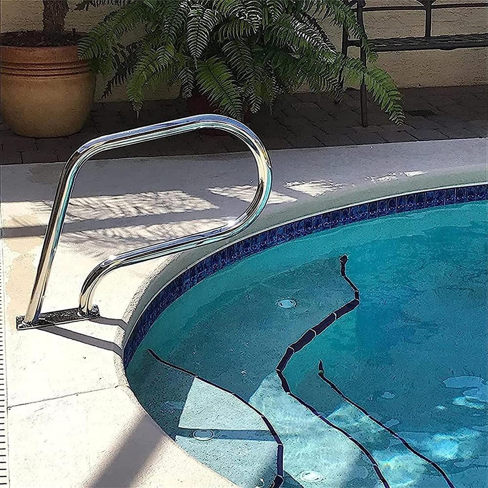 Pool Safety Handrail, 304 Stainless Steel, 1.2 m Blue Grip Cover