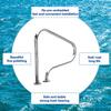 Pool Handrail with Cover, Blue Grip, 304 Stainless Steel, 3-Bend Flanged Stair Rail view 4