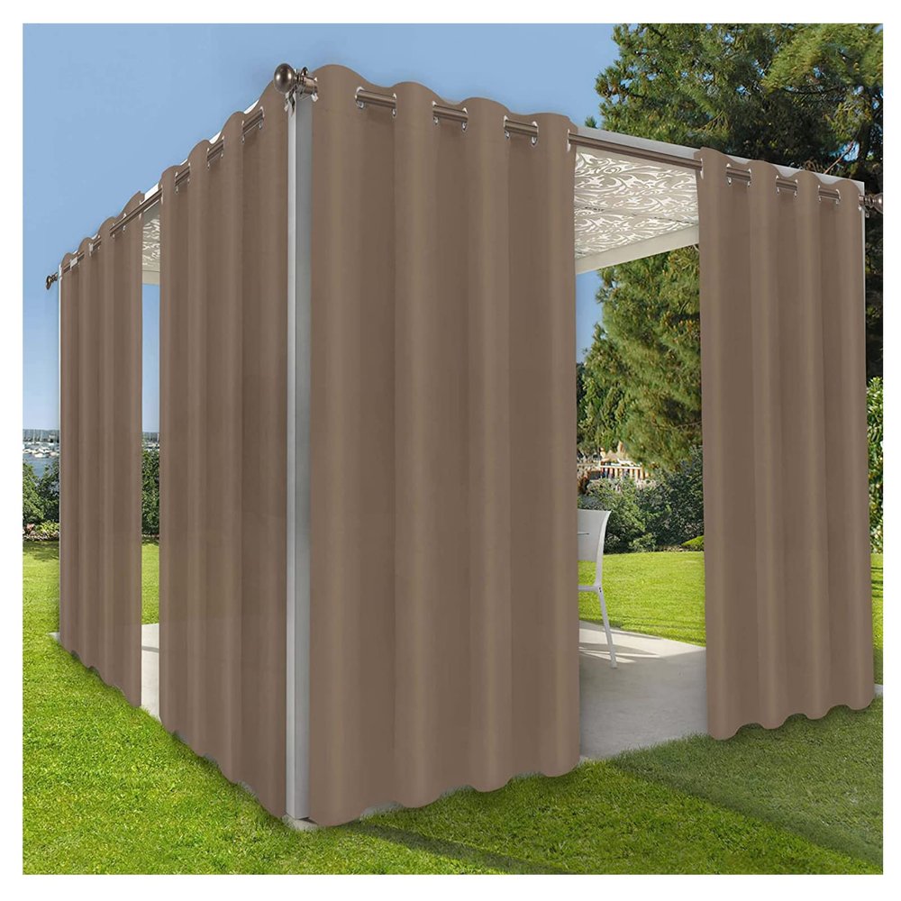 GIOBEL Waterproof Outdoor Curtains for Patio, Garden, Balcony, or Pergola, 2-Pack, 183 x 320 cm