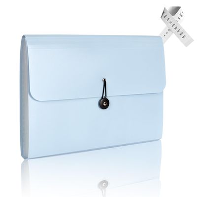 Expanding File Folder, 13 Pockets, Light Blue