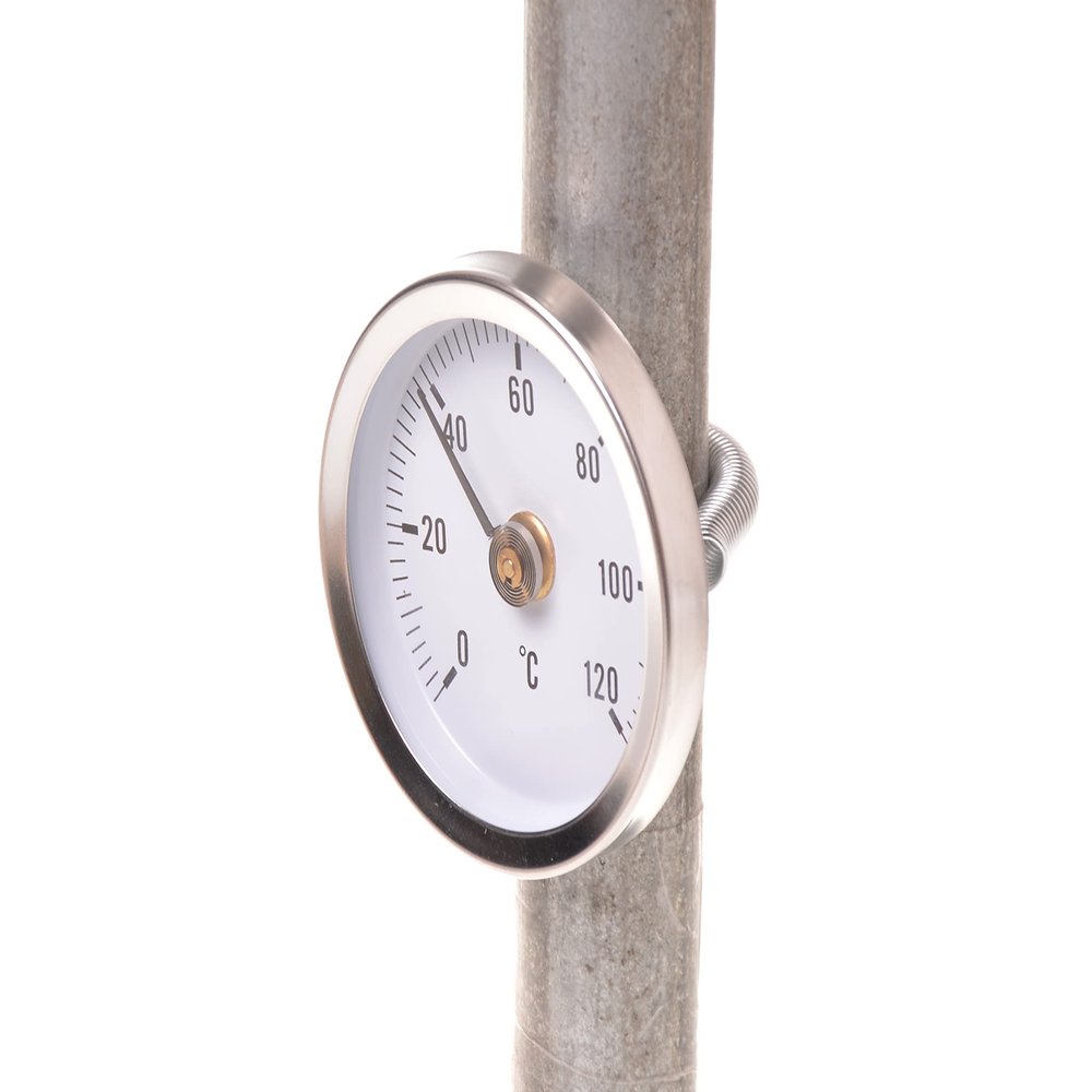 Aqbau 63 mm Surface-Mount Bimetal Thermometer, 0–120°C