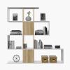 Mondo Viro Zig Zag Bookshelf with 4 Particleboard Shelves, 145 x 29 x 145 cm (Oak) view 2