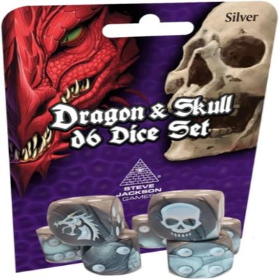 Dragon & Skull Dice Pack, Silver