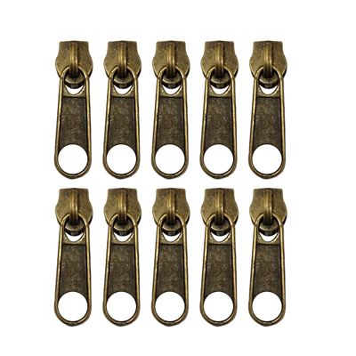 132 Gold Metal Zipper Sliders for #3 Nylon Zippers