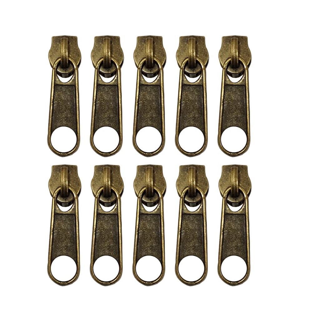 132 Gold Metal Zipper Sliders for #3 Nylon Zippers