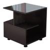 Square 3-Tier Side Table with Storage Shelves, White, 50 x 50 x 50 cm view 2