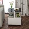 Square 3-Tier Side Table with Storage Shelves, White, 50 x 50 x 50 cm view 3